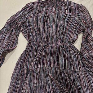 OPT Cocktail High Neck Dress with Metallic Accents